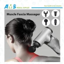 Professzionális hordozható masszázs pisztoly, Állítható intenzitású USB-ről tölthető, Négy masszázsfejjel