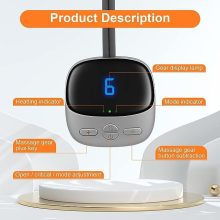 Nyakmasszírozó melegítéssel, EMS hordozható nyirokmasszírozó nyakmasszírozó, elektromos impulzusos nyakmasszírozó vezeték nélküli fájdalomcsillapításhoz, 4 üzemmódú, 9 szintes mélyszöveti masszírozó nőknek, férfiaknak  