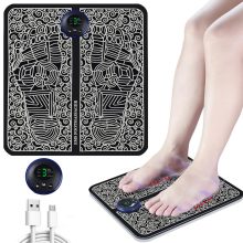 EMS lábmasszázs pad - Elektrostimulációs lábmasszírozó - USB újratölthető elektromos lábstimulátor masszírozó 