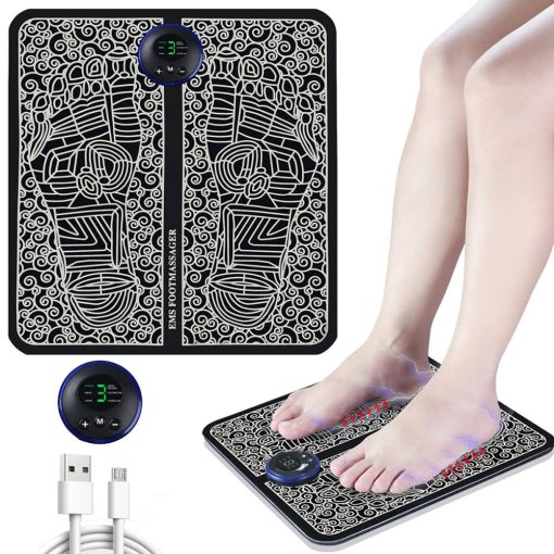 EMS lábmasszázs pad - Elektrostimulációs lábmasszírozó - USB újratölthető elektromos lábstimulátor masszírozó 