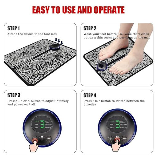 EMS lábmasszázs pad - Elektrostimulációs lábmasszírozó - USB újratölthető elektromos lábstimulátor masszírozó 