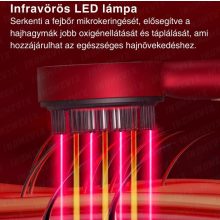 Vörösfény-terápiás Fejbőrmasszírozó masszázskefe infravörös fénnyel USB-s elektromos fejbőrmasszázs kefe, 3 személyre szabott masszázsmód, Infravörös LED terápia, Fejbőr masszázs és hidratáló kefe, Csökkenti a haj