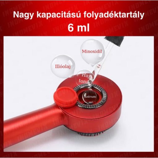 Vörösfény-terápiás Fejbőrmasszírozó masszázskefe infravörös fénnyel USB-s elektromos fejbőrmasszázs kefe, 3 személyre szabott masszázsmód, Infravörös LED terápia, Fejbőr masszázs és hidratáló kefe, Csökkenti a haj