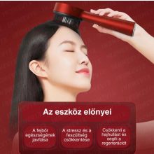 Vörösfény-terápiás Fejbőrmasszírozó masszázskefe infravörös fénnyel USB-s elektromos fejbőrmasszázs kefe, 3 személyre szabott masszázsmód, Infravörös LED terápia, Fejbőr masszázs és hidratáló kefe, Csökkenti a haj