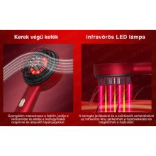 Vörösfény-terápiás Fejbőrmasszírozó masszázskefe infravörös fénnyel USB-s elektromos fejbőrmasszázs kefe, 3 személyre szabott masszázsmód, Infravörös LED terápia, Fejbőr masszázs és hidratáló kefe, Csökkenti a haj