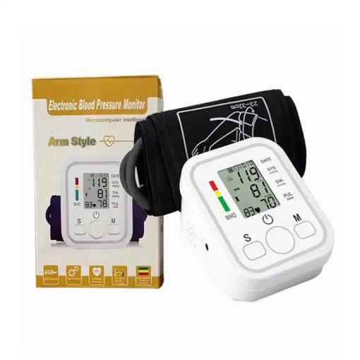 Digitális vérnyomásmérő LCD kijelzővel, 0-300mmHg, pulzus 40-200 bpm, automatikus érzékelő, fehér színű