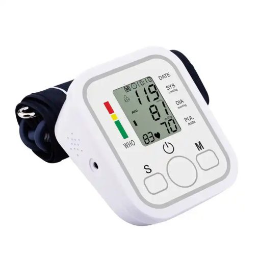 Digitális vérnyomásmérő LCD kijelzővel, 0-300mmHg, pulzus 40-200 bpm, automatikus érzékelő, fehér színű
